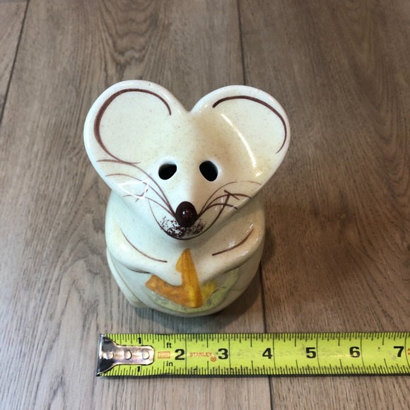 VTG NS Gustin Pottery Parmesan Cheese Shaker Mouse Hand Painted Kitsch Kitchen - Picture 9 of 10